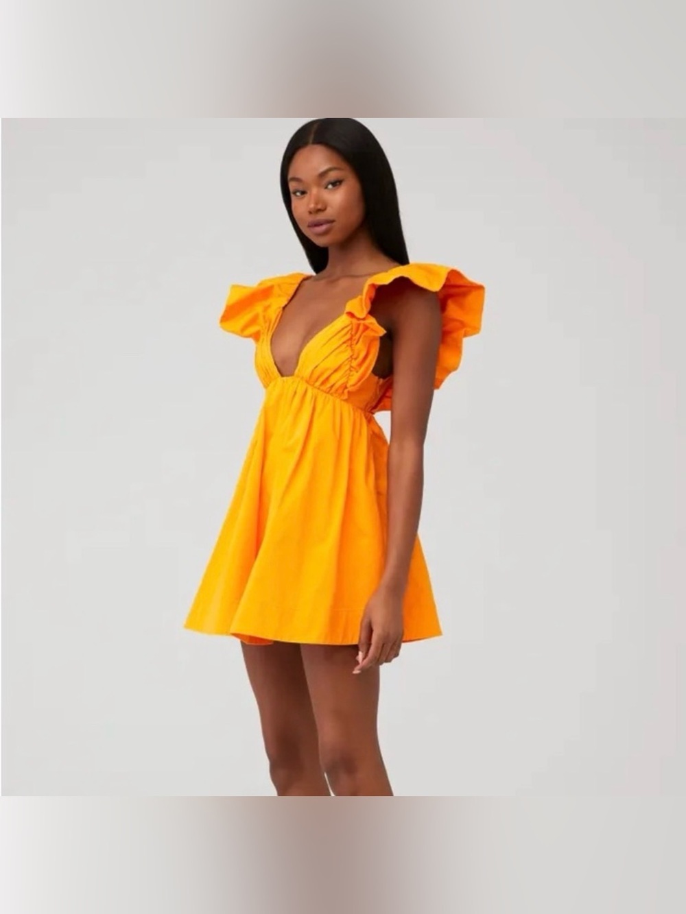 Clementine Orange Mini Dress by For Love & Lemons, Fits like a M (Bust 36")